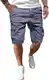 Tansozer Shorts Herren Cargo Kurze Hosen Herren Sommer Freizeit Chino Baumwolle mit Taschen Denim Blau M