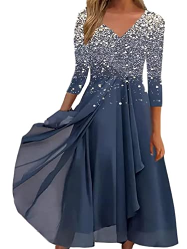 Damen Kleid Knielang – Elegant Für Abend, Party, Hochzeit Oder Winter, Vielseitig & Schick