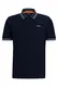 BOSS Herren PeGlitchKnit Poloshirt aus Baumwoll-Piqué mit Logo-Print Dunkelblau M
