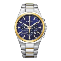 Herren Analog Quarz Uhr mit Edelstahl Armband AN8176-52L, Silber