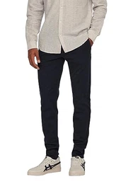 Herren Chino Hose ONSMARK 0209 - Slim Fit - Olive W27-W38 Stretch, Größe:36W / 32L, Farbe:Dress Blues 22026326