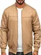 BOLF Herren Übergangsjacke Steppjacke Bomberjacke Reißverschluss Daunen-Optik Stehkragen Freizeitjacke Sportjacke Moderne Outdoor Casual Elegant 84M3005 Camel M [4D4]