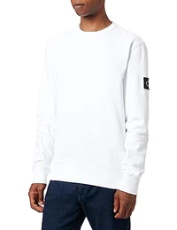Herren Badge Crew Neck J30J323426 Sweatshirts, Weiß (Bright White), M
