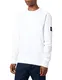 Calvin Klein Jeans Herren Badge Crew Neck J30J323426 Sweatshirts, Weiß (Bright White), M