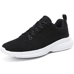 Damen Herren Atmungsaktive Sneaker aus Wool 3D Stretch Laufschuhe Freizeit Turnschuhe Running Schuhe Straßenlaufschuhe Fashion Walkingschuhe Outdoor Fitness Jogging Sportsschuhe Schwarz/Weiß
