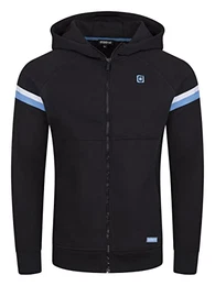 Herren Kapuzenjacke RIVDanilo Hoodie Kapuzenpullover Reißverschluss Kapuze Hooded Jacke Baumwolle Schwarz M, Größe:M, Farbe:Black - Tropical Turquoise