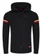 riverso Herren Kapuzenjacke RIVDanilo Hoodie Kapuzenpullover Reißverschluss Kapuze Hooded Jacke Baumwolle Schwarz M, Größe:M, Farbe:Black - Formula Red