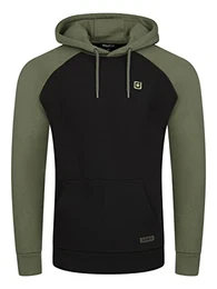 Herren Kapuzenpullover RIVNino Hoodie Sweatshirt Pullover Kapuze Kängurutaschen Regular Fit Baumwolle Schwarz M, Größe:M, Farbe:Black