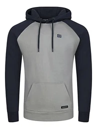 Herren Kapuzenpullover RIVNino Hoodie Sweatshirt Pullover Kapuze Kängurutaschen Regular Fit Baumwolle Grau M, Größe:M, Farbe:Dawn Grey