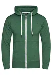 . Herren Basic Sweatjacke Sweatshirt weicher Hoodie mit Kapuze Kapuzenpullover BH_7655-Grün-M