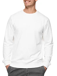 Herren Holt Sweatshirt aus Baumwollmischung Sweater mit RIPP-Bündchen Pullover für Männer Offwhite M