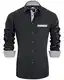 J.VER Herren Hemd Regular Fit Langarm Herrenhemden Freizeithemd Regular Businesshemd elastiscer Musterhemd
