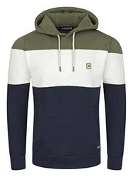 riverso Herren Kapuzenpullover RIVRemo RIVJamie Hoodie Sweatshirt Ivy Olive/White/Navy