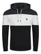 riverso Herren Kapuzenpullover RIVRemo Hoodie Sweatshirt Pullover Kapuze Kängurutaschen Regular Fit Farbblock Baumwolle M, Größe:M, Farbe:Black-White-Anthracite Grey