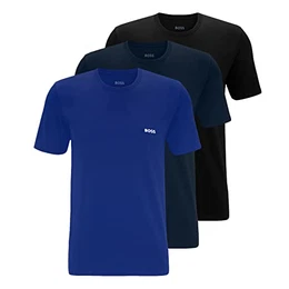 Herren Classic T-Shirts Kurzarm Shirts Pure Cotton Crew-Neck 3er Pack, Farbe:Mehrfarbig, Artikel:-460 Black/Navy/Blue, Größe:M