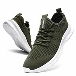 FUJEAK Herren Walkingschuhe Turnschuhe Fitnessstudio Sportschuhe Sneaker Running Tennis Schuhe Freizeit Straßenlaufschuhe Fashion Leichtgewichts Atmungsaktiv Schlüpfen Schuhe Grün