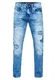 Rusty Neal Jeanshose Herren Jeans 'ODAR' Regular Fit Stretch 'Kontrastnaht' Jeans-Hose Stone-Washed Destroyed Freizeit-Hose 234, Farbe:Blue Used, Größe Jeans L32:32W / 32L