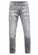 Rusty Neal Jeanshose Herren Jeans 'ODAR' Regular Fit Stretch 'Kontrastnaht' Jeans-Hose Stone-Washed Destroyed Freizeit-Hose 234, Farbe:Grey Used, Größe Jeans L32:32W / 32L