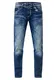 Rusty Neal Herren Jeans Hose 'Yamato' Slim Fit Spezial-Washed Destroyed Streetwear Mens Denim Stretch-Jeans 238, Farbe:Blue Used, Größe Jeans L32:36W / 32L