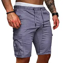 Shorts Sommer Chino Jeans Kurze Hosen Stretch Jogger Cargo Shorts Slim-Fit(M,175Grau)