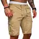 Cindeyar Herren Shorts Sommer Chino Jeans Kurze Hosen Stretch Jogger Cargo Shorts Slim-Fit(S,175Khaki)
