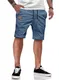 JMIERR Kurze Hosen Herren Shorts Herren Sommer Chino Baumwolle Elastische Taille mit Taschen (C Himmelblau) M