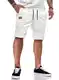 JMIERR Shorts Herren Sommer Freizeit Chino Stretch Baumwolle Elastische Taille mit Taschen Weiß XL