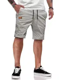Kurze Hosen Herren Shorts Herren Baumwolle Freizeithose Sommer Chino Shorts Herren Mit Taschen Hell Grau