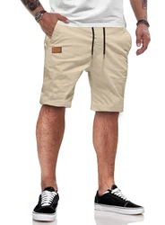 JMIERR Cargo Shorts Herren Chino mit Taschen Beige