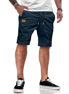 JMIERR Cargo Shorts Herren Chino mit Taschen Blau