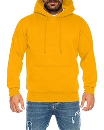 Raff &Taff Hoodie Kapuzenpullover Sweatshirt Sweater Pullover S-10XL Sport Alltag Freizeit Premium Baumwolle Fleece Innenseite (RT-H-401-Senf-L)
