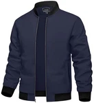 TACVASEN Herren Bomberjacke Übergangsjacke Stehkragen  Marineblau