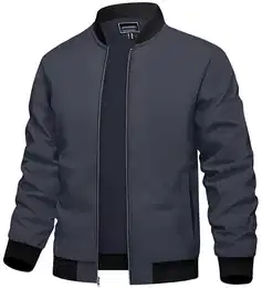 Jacke Herren Übergangsjacke Leicht Sommerjacke Dünner Herrenjacke Bomber Blouson US Pilotenjacke (3XL, Kohlengrau)