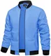 TACVASEN Herren Bomberjacke Übergangsjacke Stehkragen Leicht Sommerjacke US Fliegerjacke Frühling Herbstjacke (M, Hellblau)