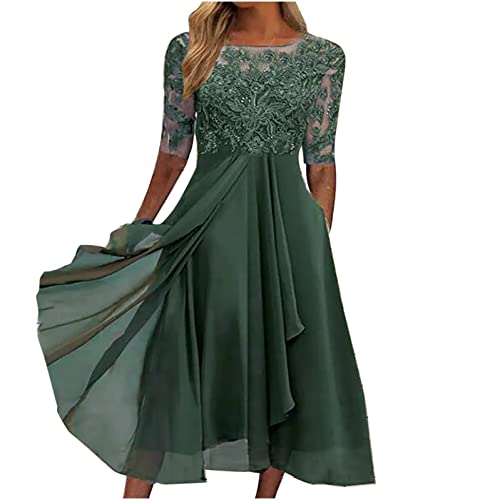 Damen Kleid Knielang – Elegant Für Abend, Party, Hochzeit Oder Winter, Vielseitig & Schick