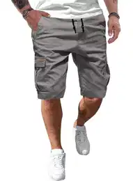 Kurze Hosen Herren Shorts Herren Baumwolle Chino Shorts Herren Klassische Stretch Herren Shorts Sommer Mit Sechs Taschen Grau