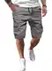 AlvaQ Kurze Hosen Herren Shorts Herren Baumwolle Chino Shorts Herren Klassische Stretch Herren Shorts Sommer Mit Sechs Taschen Grau