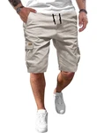 JMIERR Kurze Hosen Cargo Shorts Herren Freizeithose mit Taschen Grau