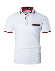 LIUPMWE Poloshirt Herren Kurzarm Polohemd Regular Fit Basic Tennis Golf T-Shirt Weiß