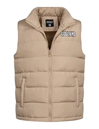 Tjörn Unisex Steppweste mit Stehkragen und durchgehendem Reißverschluss, Seitentaschen und Innentasche, Unisex für Damen und Herren in 8 Farben (as3, alpha, m, regular, regular, beige)
