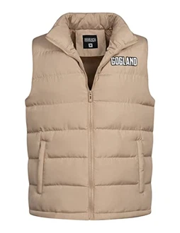 GOGLAND Tjörn Unisex Steppweste mit Stehkragen und durchgehendem Reißverschluss beige