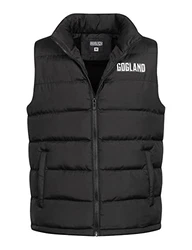 GOGLAND Tjörn Unisex Steppweste mit Stehkragen und durchgehendem Reißverschluss schwarz