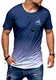 behype. Herren Kurzarm T-Shirt Oversize Farb-Verlauf Rundhals Ausschnitt S2_7177-Navy-Weiß-M