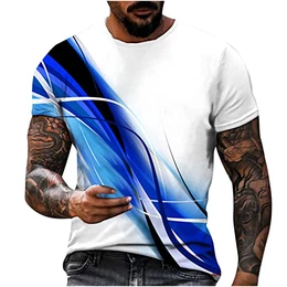 T Shirt Herren Sommer Sport Oberteile Casual Rundhals Tunika Tops Vintage Basic Kurzarm Tee Shirts Lustig Neuartiger Druck Sporthemd Schnell Trocknende Sportshirt Regular Fit Laufshirt