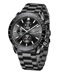 BENYAR Uhren Herren Analog Chronograph Wasserdicht Herren Armbanduhr Edelstahl Großes Ziffernblatt Leuchtende Datum Herrenuhren Lässig Business Uhren Elegantes Geschenk fur Männer