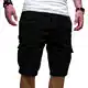 EMATOP Herren Cargo Shorts Baumwolle Kurze Hose Casual Einfarbig Cargohose Sommer Bermuda Short mit 6 Taschen Sommerhose Elastischer Bund Sporthose Regulär Fit Freizeithose Laufshorts Männer