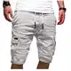 EMATOP Herren Cargo Shorts Baumwolle Kurze Hose Casual Einfarbig Cargohose Sommer Bermuda Short mit 6 Taschen Sommerhose Elastischer Bund Sporthose Regulär Fit Freizeithose Laufshorts Männer