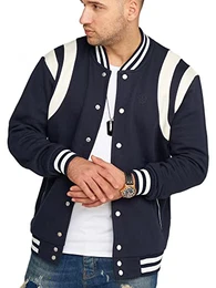 Herren Basic Collegejacke Sweat-Jacke College Übergangsjacke S2_OLNEY-Navy-M