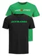 JACK & JONES Herren JJECORP Logo Tee SS Crew Neck, Island Green/2-PACK W. Black V, XS