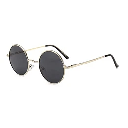 Sonnenbrille Herren Damen Polarisiert UV400, Runde Metall Rahme Klassische Retro Brille